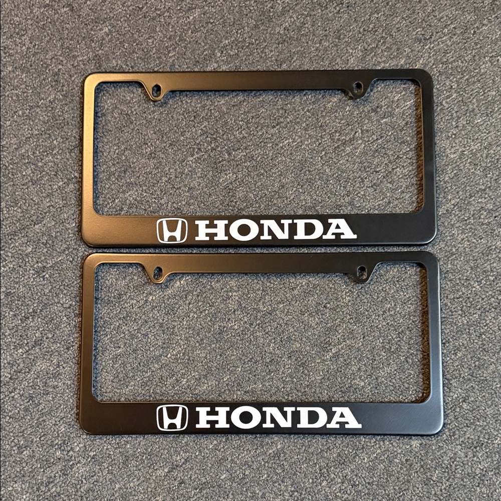 Honda Black Metal License Plate Frame Set